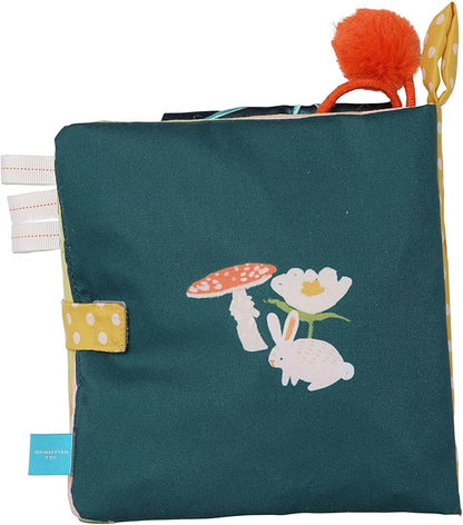 Manhattan Toy Fairytale Peek-a-Boo Soft Activity Crinkle Book for Baby & Toddler with Tethered Bunny Squeaker Small