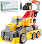 11inches Large Take Apart Construction Toys Crane Trucks for Boys Girls Kids 3-10 Year Old Electric Drill Toys