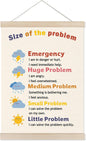 Welshower Weather Mental Health Poster Hanger Frame, Size of the Problem Mental Health Wall Art Prints Decor for Classroom School Counseling Therapy Calming Office, 12x16 Inch
