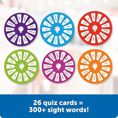 Learning Resources Skill Builders! Sight Words Quiz Wheel, Reading Games, Sight Words Flash Cards Kindergarten, Learning Activities, Ages 5+, 16 Pieces
