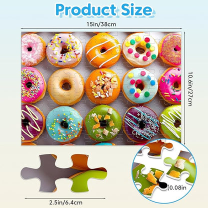 100 Piece Puzzles for Kids Ages 4-8 - Dogs Flowers Donuts Cats Puzzles - Large Puzzle for Senior Jigsaw Puzzle for Kids Ages 4-6 6-8 8-10 Year Old Educational Toys Gifts 4-Pack 15"x11"