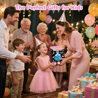 FUNNYB&G Foil Art Craft Activity for Kids - Gift for Girls Crafts for Kids Fun Art Supplies DIY Creative Travel Toy, Birthday Gift Party Favor Toys for Girls Boys 4 5 6 7 8 9 Years Old (Dress Up)