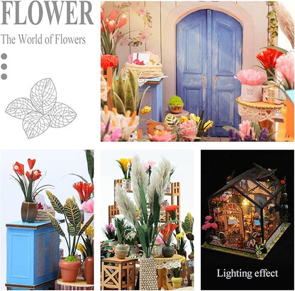 DIY Handmade Miniature Furniture, Wooden Diorama Book Nook House Kits Build Crafts for Adults, Miniature Street Tiny Library House Making Kit 1:24 Scale