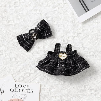 Clothes Set for 17cm Dolls, Skirt Set for 17cm Accessories Suit, Cute Clothes for Dress up Unique Style (Black B)