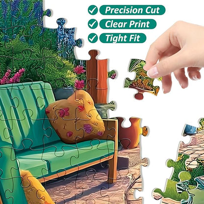 500 Piece Puzzles for Adults,Beautiful Flower Garden Puzzle for Kids Teen Adults,Recycled Paper Unique Fun Jigsaw Puzzle 500 Pieces,Challenging Family Game Gift for Friends Men Women Seniors,20.5*15In