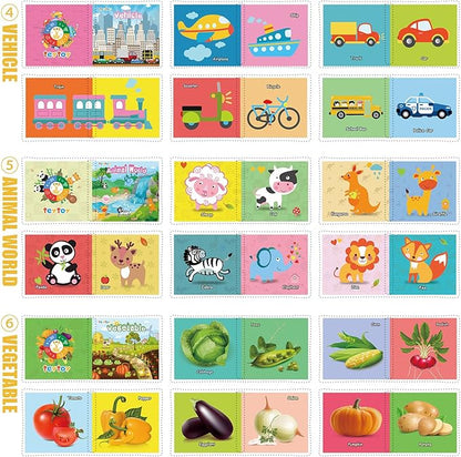My First Soft Book,teytoy Nontoxic Fabric Baby Cloth Activity Crinkle Soft Books for Infants Boys and Girls Early Educational Toys (Pack of 12)