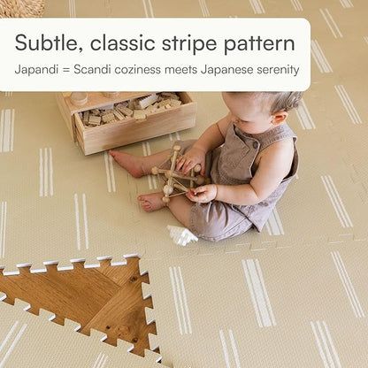 Lillefolk Baby Play Mat for Floor – 4x6ft Old White| Soft Non Toxic Premium EVA Foam Tiles for Tummy Time, Crawling & Playroom – Waterproof Interlocking Floor Mat for Babies & Toddlers (6 Tiles)
