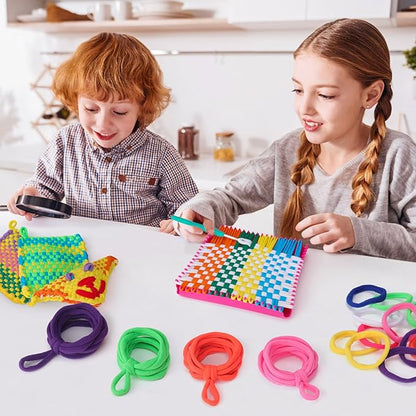 PREBOX Weaving Loom Loop Refill,7 Inch 288 Pcs in 8 Vibrant Colors, Potholder Loops, Loom Refill Loops Craft for Kids