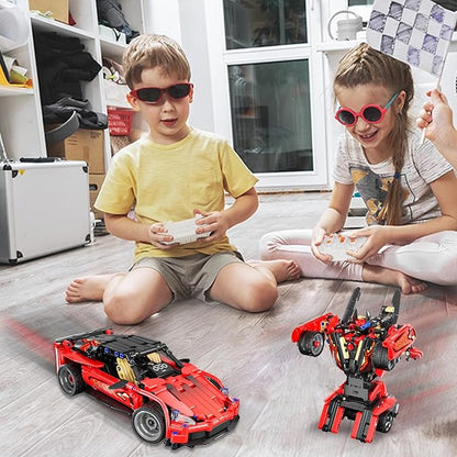 Remote Control Racing Car Building Kit, Compatible with Lego STEM Toys for Kids 2 in 1 Model Car Kit 425 PCS, Gifts Toys for Age 6-12 Years Old Kids Boys