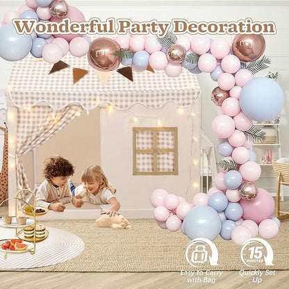 Kids Play Tent, Toddlers Playhouse with Replaceable Door Curtains, Star String, Flag, Washable, Indoor and Outdoor Play Tent for Kids, Girls & Boy Aged 3+, 47" x 31.5" x 47"