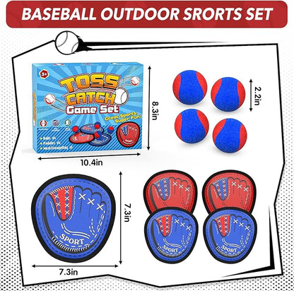 Toss and Catch Ball Set, Kids Toddler Baseball Glove and Ball Toy Set, Outdoor Sporting Games, Family Beach Toys Pool Games Yard Activities Outside Play, Birthday Gift Ideas for 3-12 Year Old Kids