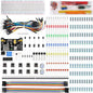 480pcs 37 Values Electronics Component Fun Kit with Power Supply Module, Jumper Wire, 830 tie-Points Breadboard, Precision Potentiometer, Resistor