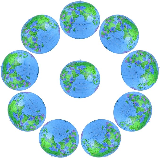 Coopay Inflatable Globe PVC World Globe Inflatable Earth Beach Ball for Beach Playing or Teaching