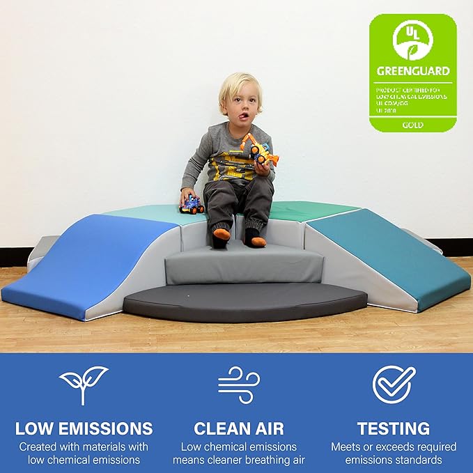 Factory Direct Partners 13681-CT SoftScape Mega Fun 360 Climber, Indoor Active Play Structure for Toddlers and Kids (16-Piece) - Contemporary