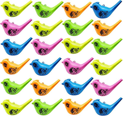 24 Pcs Bird Water Whistle Party Whistles for Kids Novelty Water Warblers Bird Whistle Toy Musical Instrument Toy for Party Favors,Birthday Gift, Party Gifts