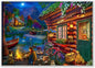 500-piece Moonlit Night Lakeside Cabin time Adult Wooden Puzzle, Intellectual Challenge, Stress-Relieving Puzzle, Relaxing Family Activity, Decoration, Size: 20.5 x 15 in