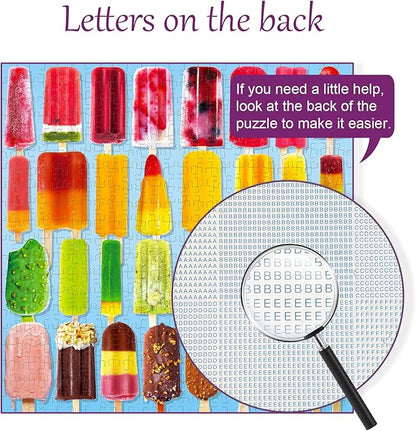 500 Pieces Jigsaw Puzzles for Adults and Teens and Kids Family Happy Gift Colorful Popsicles (Popsicles)