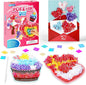 8PCS Poke-in Craft and Art Kit for Kids Heart Monster Dessert No-Mess Fabric Sewing Art Girls Boys 4-12 Puzzle Puncture Painting Toy Gift Mom Valentine Creative Activity Game Birthday Party