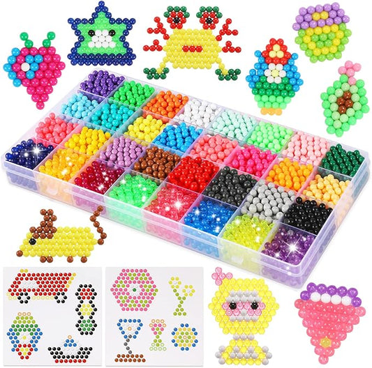 Eenua 3220 pcs Non-Iron Fuse Beads Refill Pack 5mm Beads Bead Set for Beginners (Beads Only)
