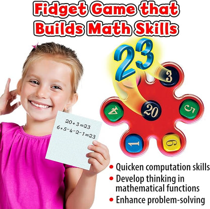 Math Fidget Toys for Kids 8–12, Math Magic Mixer Educational Games with Dice and Score Pad, Handheld Games for Kids, Fidget Game Math Manipulatives