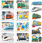 Aowplc Train Stickers for Kids – 32 Sheets Make-a-Train Mix & Match Kit – Fun Party Favors & Activities