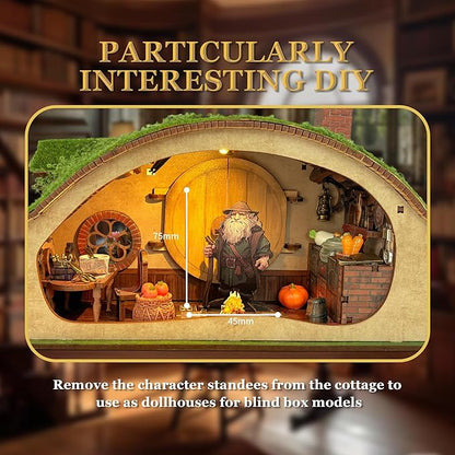 Miniature House Kit - Forest-Themed DIY Dollhouse Kit | Blind Box Design, Stress-Relief Craft, 3D Wooden Puzzles for Adults - The Magic Ring House (SQ-59)