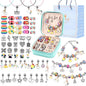 UFU Charm Bracelet Making Kit Girls Beads for Jewelry Making Kit, Unicorns Arts Crafts Gifts Set for Teen Girls Age 5 6 7 8-12, with a Portable Bracelet Organizer Box