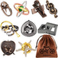 9pcs Metal Puzzle for Adult Disentanglement Puzzles Lock Puzzle Games Set Gift for Adults Teenagers