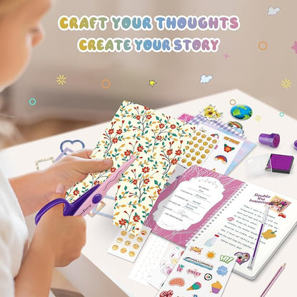 PERRYHOME 2-Pack DIY Journal Kit for Girls - 200+Pcs Journal Set for Tween & Teen Girls, Journaling Art & Crafts Kits, Ideal Gifts for 8 9 10 11 12 13 14 Year Old Girl, Scrapbook & Diary Supplies Set