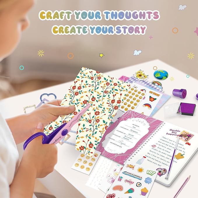PERRYHOME 2-Pack DIY Journal Kit for Girls - 200+Pcs Journal Set for Teen & Tween Girls, Journaling Art & Crafts Kits, Scrapbook & Diary Supplies Set, Ideal Gifts for 8 9 10 11 12 13 14 Year Old Girl