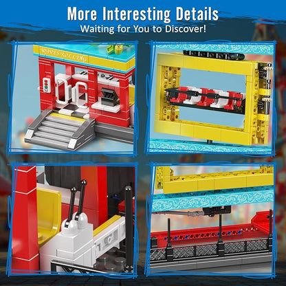 Mould King Rolling Swing Ride Building Blocks Set, 2118+ Pieces Amusement Park Model Kit with Motors, Creative Engineering City Sets, Collectible Building Toys for Teens, Adults