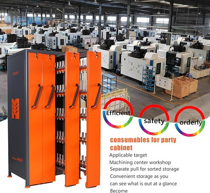 CNC Tool Holder Vertical Drawer Cabinet, Large Capacity CNC Tool Storage Cabinet, CNC Tool Holder Station Suitable for Warehouse Workshop Machining Centers