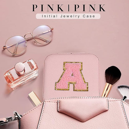 Parima Jewelry Organizer Box, Small Jewelry Box for Women Girls Initial Q Travel Jewelry Case Small Jewelry Organizer Box Travel Jewelry Case Jewelry Box Organizer - Letter Q, Pink