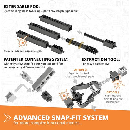 Engino- STEM Toys, Mechanics Cams & Cranks, Engineering Kit for Kids 9+, Learning & Education Set, Gifts for Boys & Girls, STEM Building Toys (8 Model Options)