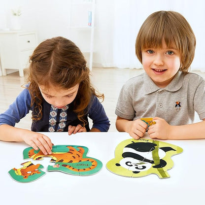 TOI Leveled Puzzles for Kids Aged 2 and Up, Toddler Puzzle Preschool Learning Jigsaw Puzzles, Large Pieces Educational Game for Boys Girls, Classic Education Step 1