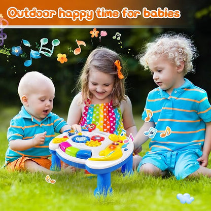 Music Baby Activity Center Toy 12-18 Months Activity Table Baby Toys 12 to 18 Months Early Learning 12 Month Old Toddlers Christmas Birthday Gifts for 1 2 3 Year Old Infant Kids
