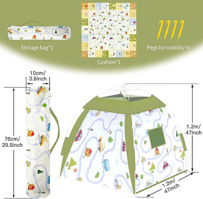 Outdoor Multi-Purpose Play House for Toddlers-Easy to Set up and Pop up Play Tent with Tunnel and Playhouse Kids Indoor Outdoor, Outdoor/Indoor Kid's Pop Up Play House, Gift for Toddlers(car)