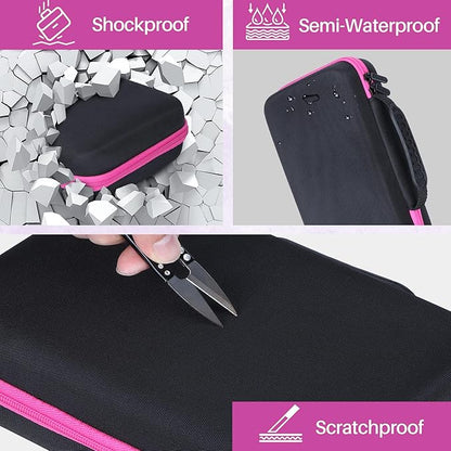 Storage Case Compatible with Leapfrog LeapPad Academy/LeapPad Ultimate/Epic Academy Edition 7-Inch Touchscreen Learning Tablet (Black + Pink Case)