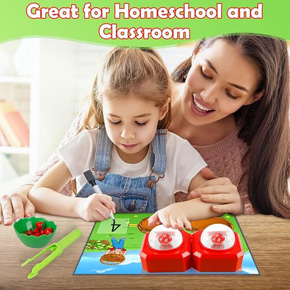 Math Board Games for Kids with Dice Poppers,Math Manipulatives,Dice Games,Addition Subtraction Games,Math Counters,Counting Toys,Fine Motor Toys,Kindergarten Classroom Homeschool Supplies