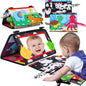 Baby Mirror Tummy Time Toys 0-6 Months with Crinkle Cloth Books Infant High Contrast Newborn Sensory Black and White Toy for 0-3 4 5 6 Months Must Haves Babies 3-6 6-12 Month Boy Girl
