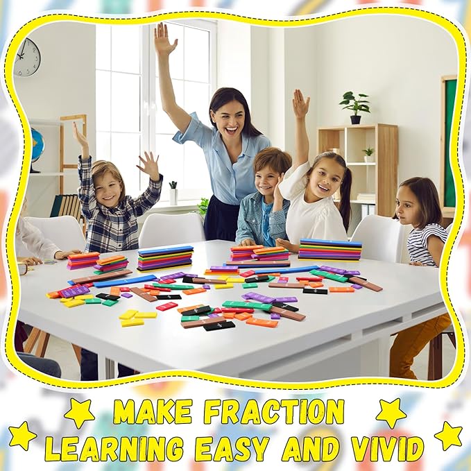36 Sets Fraction Tiles Set for Math Classroom Fractions Manipulatives Math Learning Manipulatives for Home School Supplies