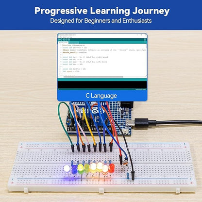 SunFounder Ultimate Starter Kit with Original Arduino Uno R4 Minima, 3 in 1 IoT/Smart Car/Basic Kit with Online Tutorials, for Beginners to Enthusiasts (Original Arduino Uno R4 Minima Included)