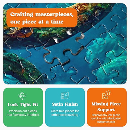 Cross & Glory Jigsaw Puzzles 1000 Pieces - Deep Blue Octopus Odyssey - 1000 Piece Puzzle for Adults | Best New Marine Artwork Ocean Puzzles | Unique Brain Teaser Octopus Puzzle