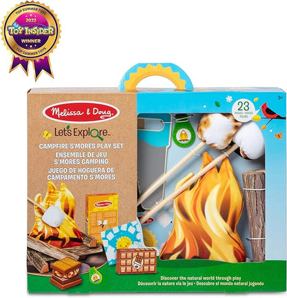 Melissa & Doug Let's Explore Campfire S’mores Set with Toy food & Kids Play Kitchen Accessories, Preschool Learning Toys for Girls & Boys 3+