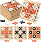 Libima 12 Pcs Wooden Tic Tac Toe Game Mini Family Board Games Classical Puzzle Chess Tabletop Teaches Strategy & Focus, Gifts for Halloween/Road Trip/Travel/Christmas Strategy Toys(Classic Color)