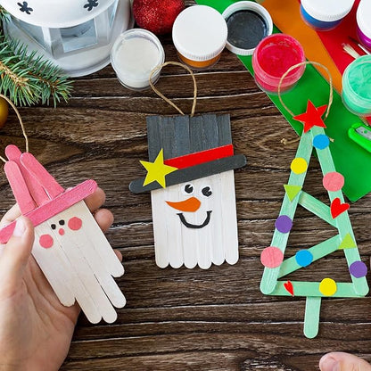 200 Piece Multicolor Popsicle Sticks - 4.5 Inch Natural Wood Craft Sticks for Waxing,Craft Project, Tongue Depressor,DIY Classroom Crafts,Woodcraft (Wood, Rainbow)