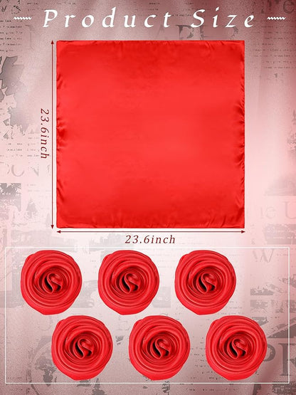 Boao 6 Pieces Chiffon Scarf 1950s Square Neck Head Scarfs Vintage Soft Polyester for Women Lady