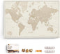 Canvas World Map with Cork Pin Board - English Lettering - Decorative Wall Decoration for All Rooms - Canvas Pictures with World Map Motif (90x60 cm, Pattern 9)