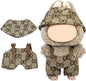 17cm Clothes Set(Only Outfit), Hat & Overalls Set for 6.7inch Doll, Cute Clothes for Dress up Unique Style, Stylish Clothes for Doll (Brown)