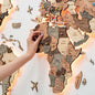 Enjoy The Wood 3D Wood World Map LED 3.0 Wall Art Modern Home Decor Gifts LED Lighting Wall Decor Housewarming Gift (Smokey)